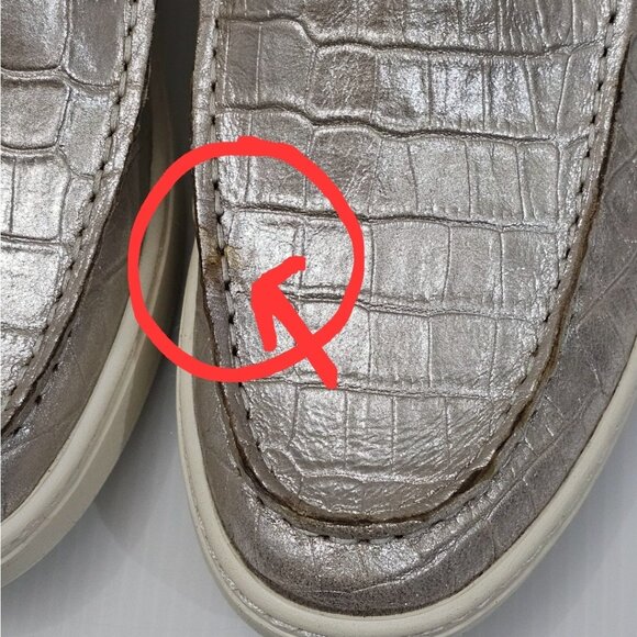 Sofft Somers Moc Mule Sneaker Womens 11 Metallic Taupe Leather Slip On Croc - Picture 6 of 15